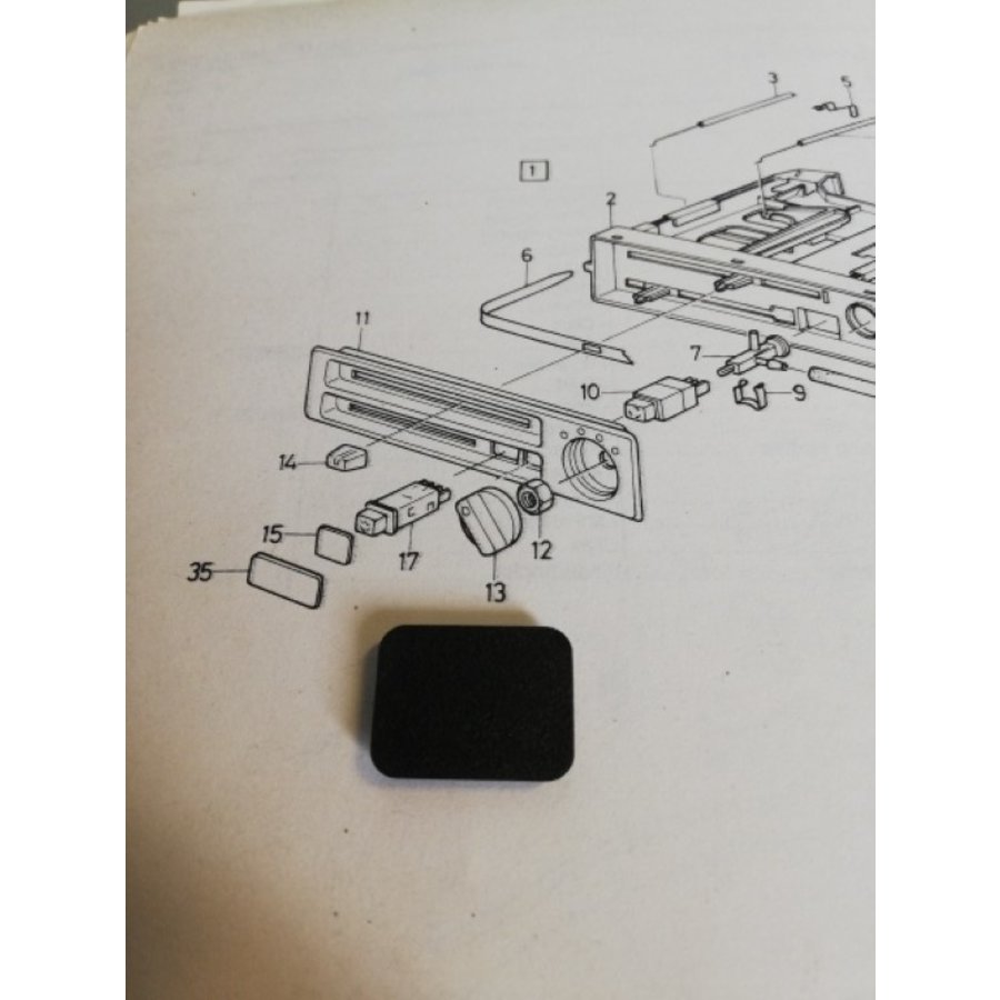 Afdekplaatje kachelventilatie bedieningspaneel 3210044-8 NOS Volvo 340, 360