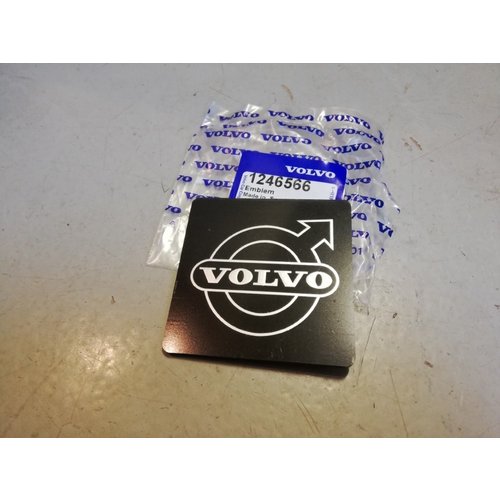 Logo plaatje embleem sticker 7 x 7cm grille 1246566 NIEUW Volvo 240, 260 