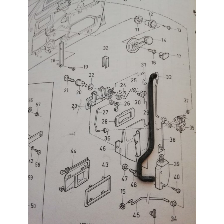 Door lock bar 4/5 drs front LH 3272056 Volvo 340, 360