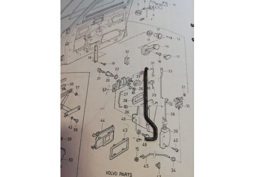 Stang portiervergrendeling 4/5 drs voorzijde RH 3272057 Volvo 340, 360 