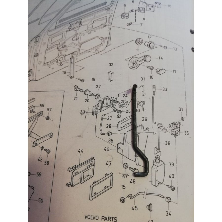 Door lock bar 4/5 drs front RH 3272057 Volvo 340, 360