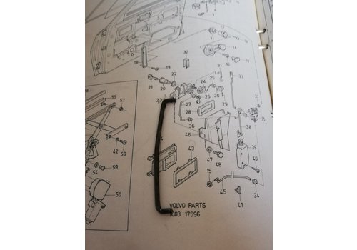 Stang portiervergrendeling 4/5 drs voorzijde LH 3276996-0 gebruikt Volvo 340, 360 