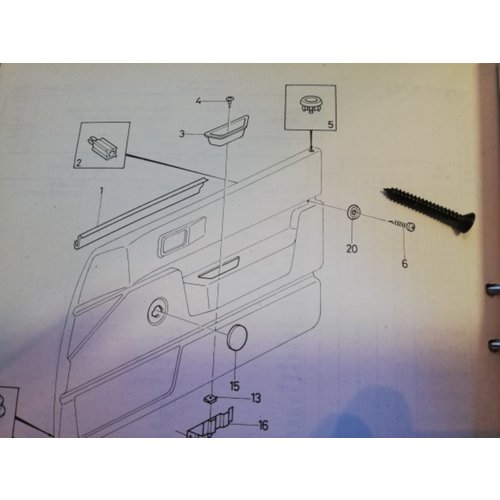 Screw interior door panel door 3120105-6 used Volvo 340, 360 