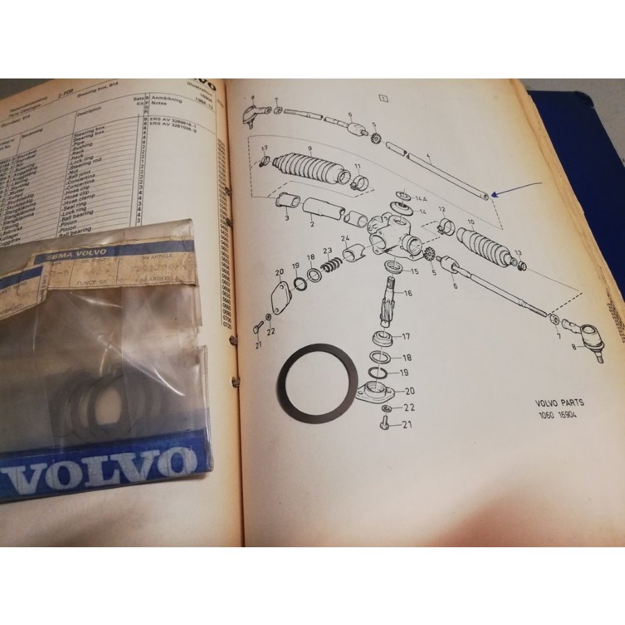 Opvulring, shim bij stuurhuis B14 motor 3291799-9 NOS Volvo 340