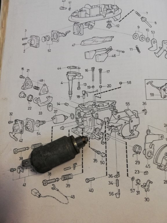 Idle jet Solex carburettor B200 engine 12701413 used Volvo 360 Volvo