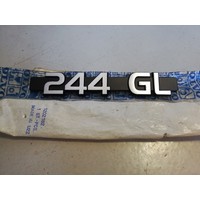 Emblem trunk tailgate '244 GL' 1202182 NOS Volvo 244