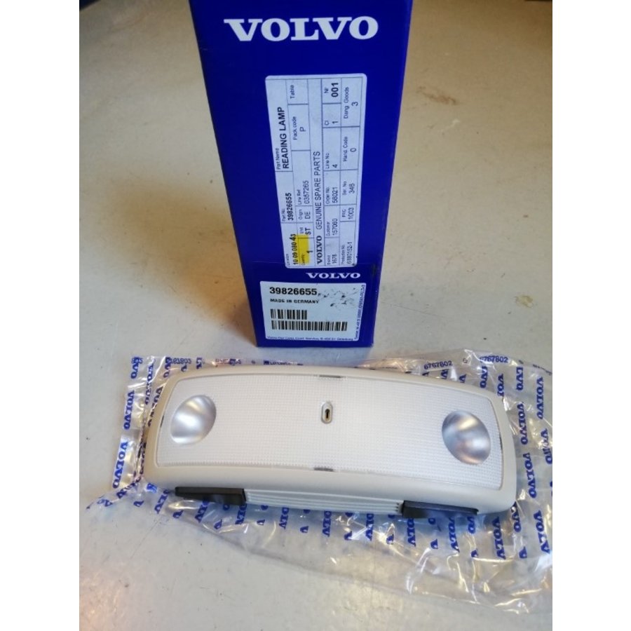 Reading lamp 39826655 NOS Volvo S60, S60 Cross Country, S60L, S80, V60, V60 Cross Country, V70, XC60, XC70 series