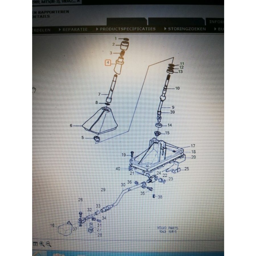 Liftknop schakelmechanisme schakelpook handgeschakeld 3430346 NOS Volvo 440, 460, 480