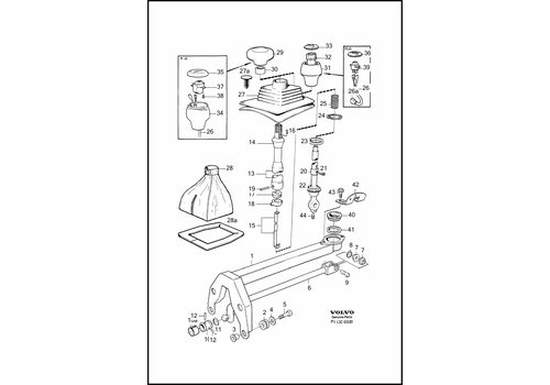 Gear lever button (Pos.14) manual 1232931 uses Volvo 240, 260 