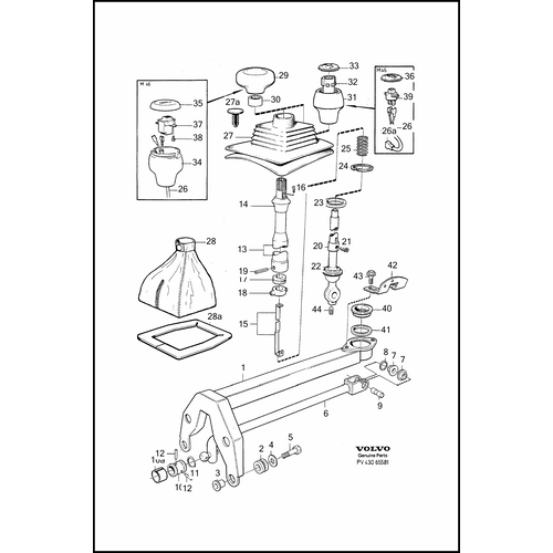 Gear lever button (Pos.14) manual 1232931 uses Volvo 240, 260 