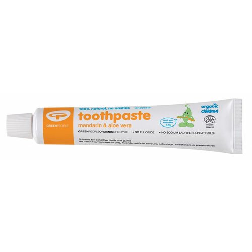 Green People Organic Children Tooth Paste - Mandarin & Aloe Vera Zonder Fluoride (50ml)