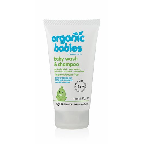 Green People Organic Babies Baby Wash & Shampoo (Scent Free) (150ml)