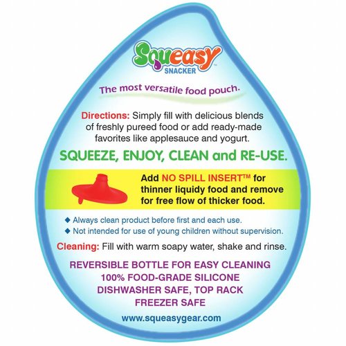 Squeasy Gear Silicone Squeeze Bottle 180ml - Aqua