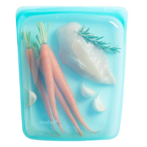 Stasher Herbruikbare Siliconen Vershoudzak Half Gallon 1.92L - Aqua Stasher Herbruikbare Siliconen Vershoudzak Half Gallon 1.92L - Aqua