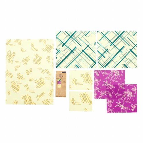 Bee's Wrap Beeswax Wrap - Variety Pack (7 Stück) (2 SMALL, MEDIUM 2, 2 LARGE, 1 BREAD)