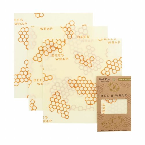 Bee's Wrap Bijenwas Doekjes 3 Pack - Medium Bee's Wrap Bijenwas Doekjes 3 Pack - Medium