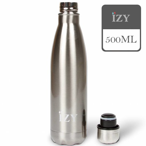 IZY Edelstahl Thermoskanne (500ml) - Chromsilber