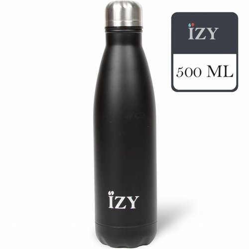 IZY RVS Drinkfles Thermosfles (500ml) - Matte Black IZY RVS Drinkfles Thermosfles (500ml) - Matte Black
