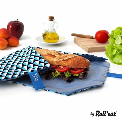 Roll'Eat Boc'n'Roll Food Wrap - Blaue Kacheln
