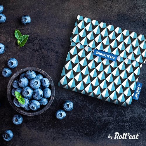 Roll'Eat Snack'n'Go Reusable Sandwich Bag - Blue Tiles