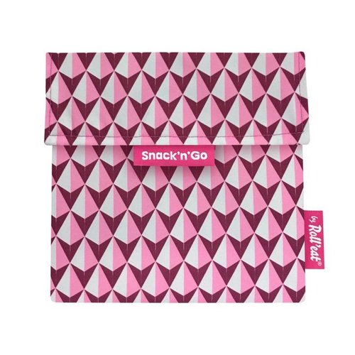 Roll'Eat Snack'n'Go Reusable Sandwich Bag - Pink Tiles