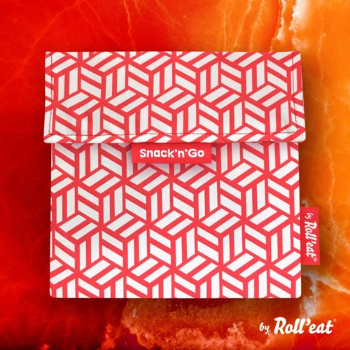 Roll'Eat Snack'n'Go Reusable sandwich bag - Red Tiles