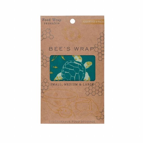 Bee's Wrap Bienenwachswickel (S / M / L) - Ocean Print (3 Stück)