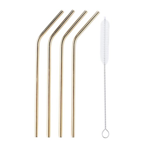 Point Virgule Stainless Steel Straws - Gold