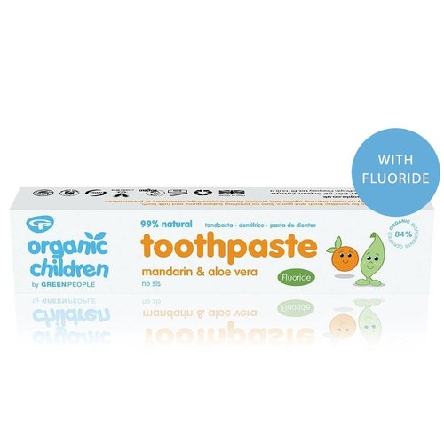 Green People Organic Children Toothpaste With Fluoride - Mandarin & Aloe Vera Green People Organic Children Toothpaste With Fluoride - Mandarin & Aloe Vera