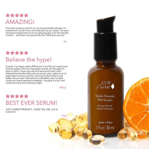 100% Pure Multi-Vitamin + Antioxidants Potent PM Serum