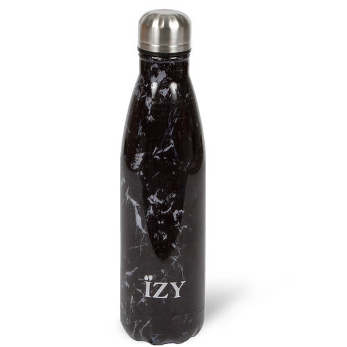 IZY RVS Drinkfles Thermosfles (500ml) - Black Marble