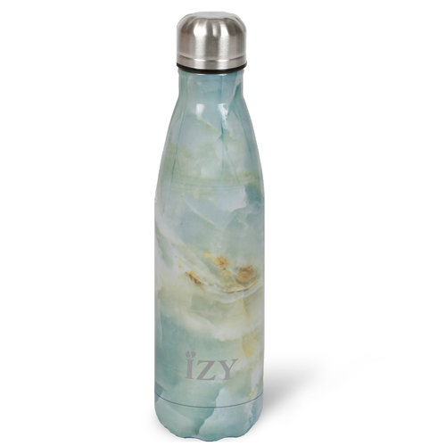 IZY RVS Drinkfles Thermosfles (500ml) - Green Marble