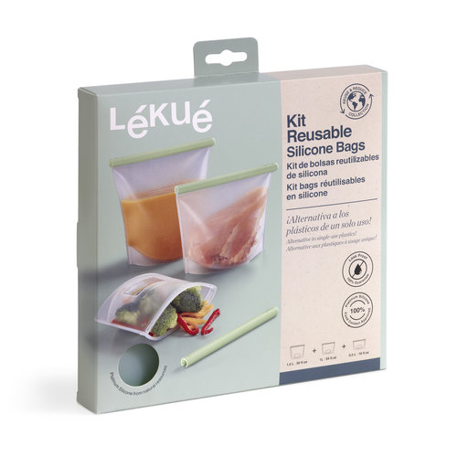 Lekue Reusable Silicone Bag - Set of 3