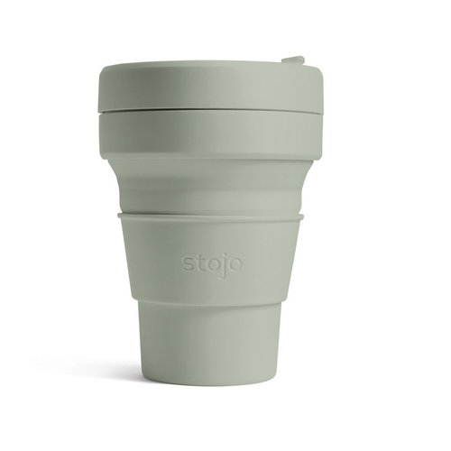 Stojo Foldable Coffee Cup 355ml - Green Stojo Foldable Coffee Cup 355ml - Green