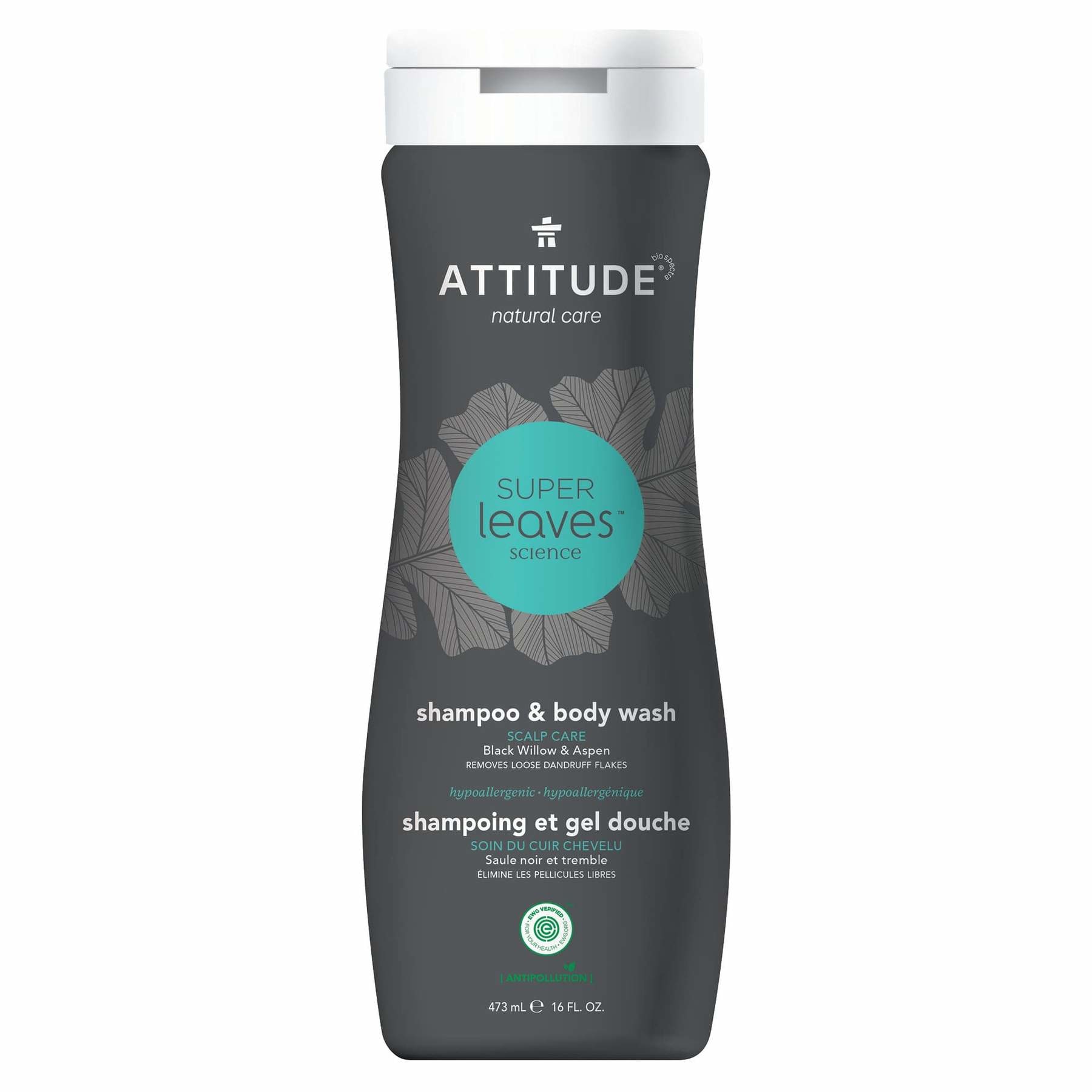 Attitude Super Leaves Men 2 in 1 Shampoo Body Wash Scalp