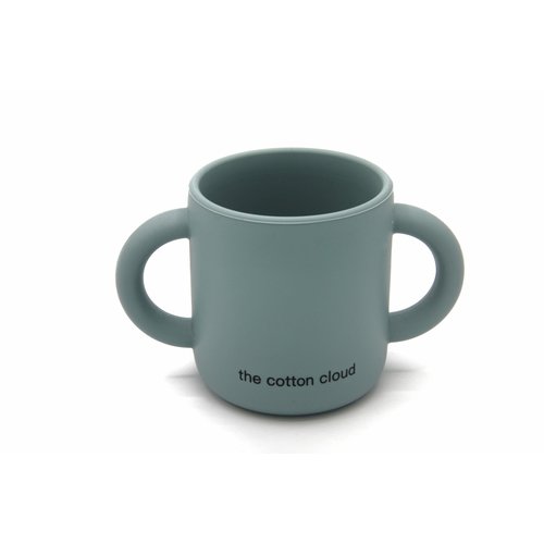The Cotton Cloud Siliconen Beker met Handvat - Jade The Cotton Cloud Siliconen Beker met Handvat - Jade