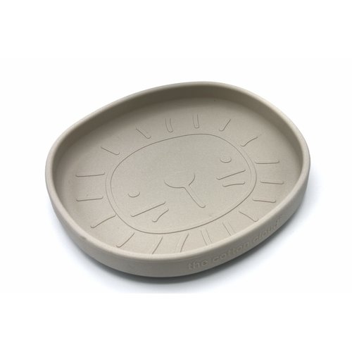 The Cotton Cloud Silicone Plate Alfie with Suction Cup - Sand