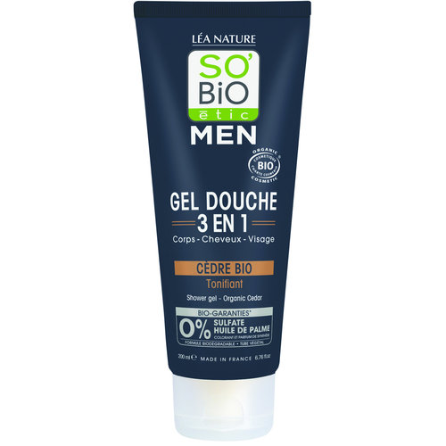 So'Bio Étic For Men Shower Gel 3 in 1 - Cedar