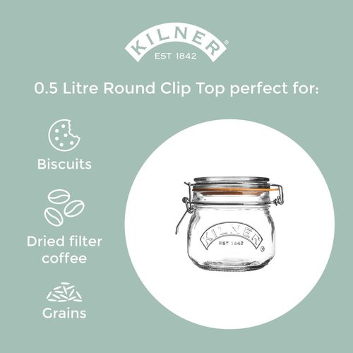 Kilner Glass Clip Top Jar - 500ml