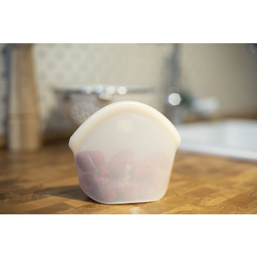 Food Huggers Reusable Silicone Bag 400ml - Juniper Clear