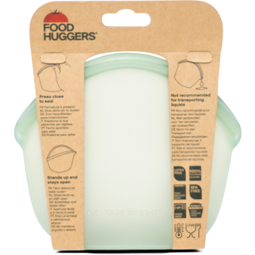 Food Huggers Reusable Silicone Bag 400ml - Juniper Clear