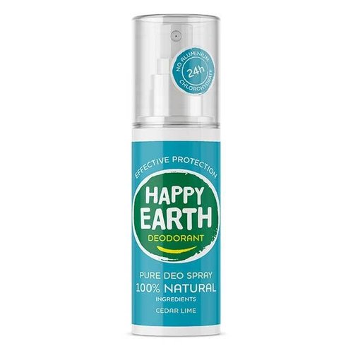 Happy Earth Pure Deodorant Spray - Cedar & Lime (100ml) Happy Earth Pure Deodorant Spray - Cedar & Lime (100ml)