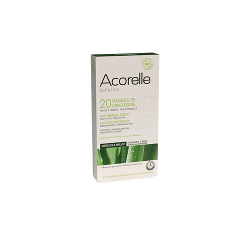 Acorelle Organic Cold Wax Strips Armpits & Bikini