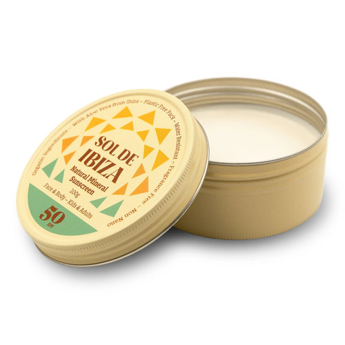 Sol de Ibiza Vegan Minerale Zonnebrand - SPF50 (100g) Sol de Ibiza Vegan Minerale Zonnebrand - SPF50 (100g)