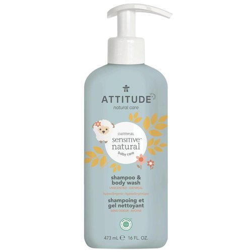 Attitude Baby Leaves Sensitive 2-in-1 Haar & Body Wash- Parfumvrij Attitude Baby Leaves Sensitive 2-in-1 Haar & Body Wash- Parfumvrij