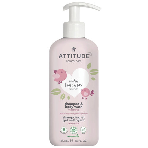 Attitude Baby Leaves 2-in-1 Hair and Body Foaming Wash Fragrance Free
