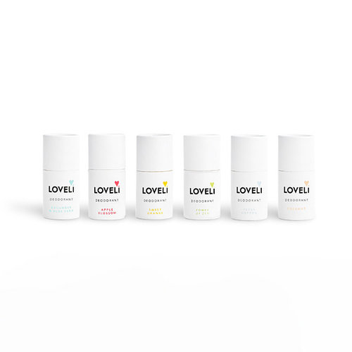 Loveli Set van 6 Mini Deodorants Loveli Set van 6 Mini Deodorants