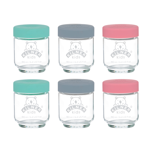 Kilner Set van 6 Glazen Babyvoeding Potjes (190ml) Kilner Set van 6 Glazen Babyvoeding Potjes (190ml)
