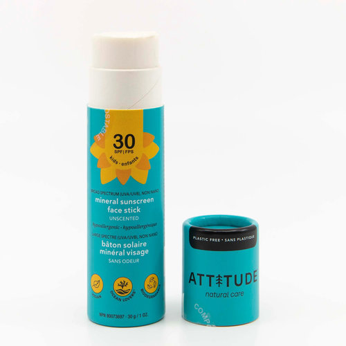 Attitude Mineral Sunscreen Face Baby & Kids SPF30 - Fragrance Free (30g)