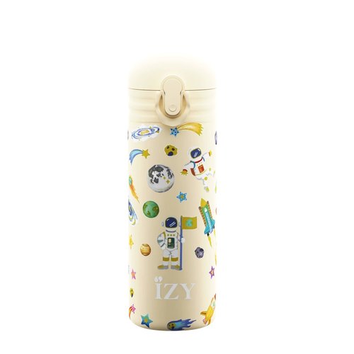 IZY Kids RVS Thermosfles (350ml) - Yellow Space